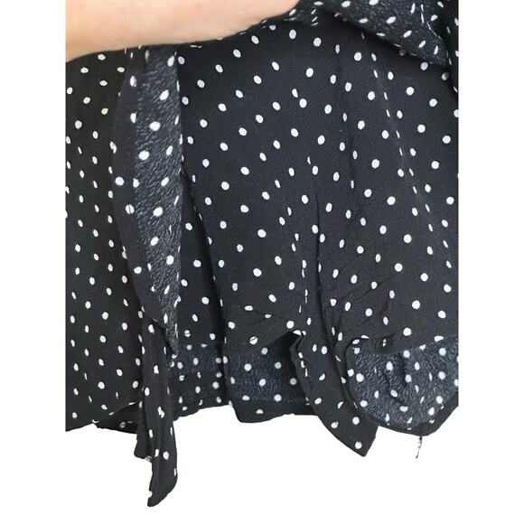 Zara black white polka dots ruffled skort size Small - Picture 7 of 11